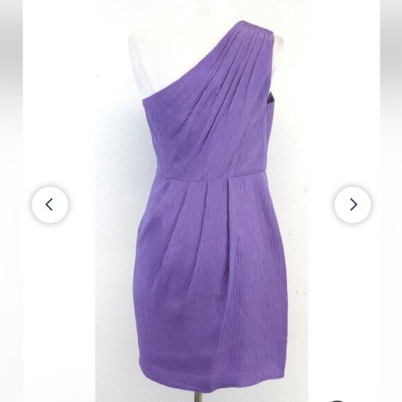 Shoshanna Lavender One Shoulder Silk Dress - Picture 13 of 13